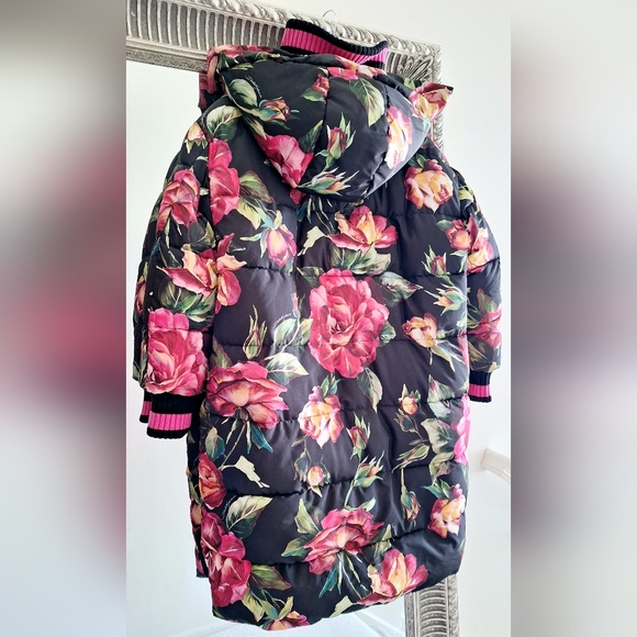 DOLCE GABBANA Long Floral Print Quilted Puffer Jacket IT 42 US 6 L Org $4,595 - Picture 6 of 16
